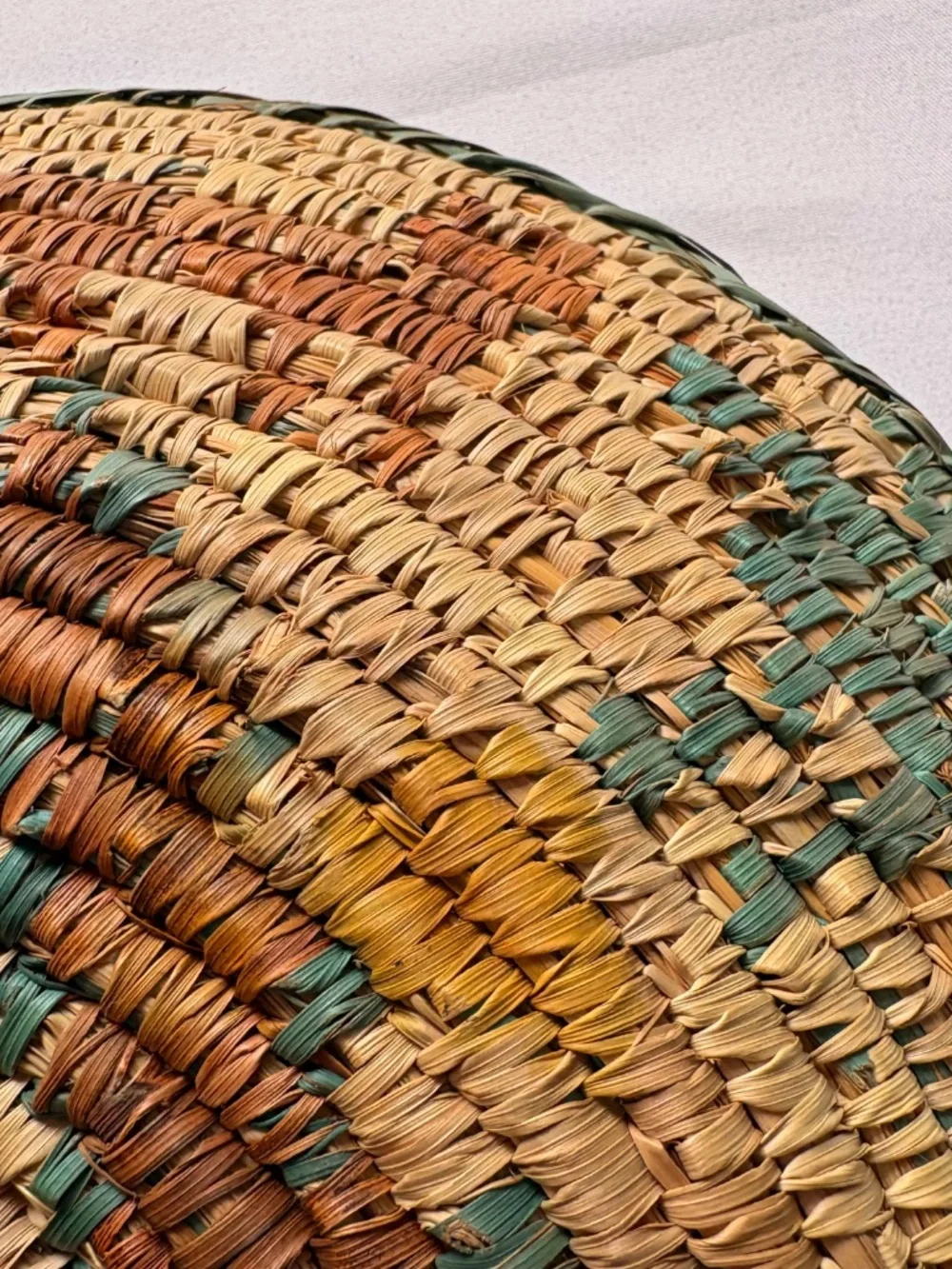 Handwoven Coiled Basket Bowl Natural Fiber Decorative Basket Southwest/Boh0 14